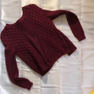 Open back red sweater